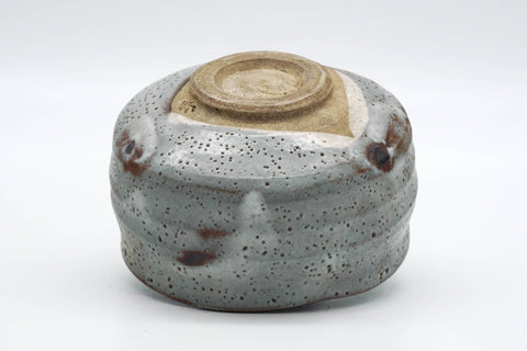 Japanese Matcha Bowl - Abstract Blue Shino Glazed Mino-yaki Chawan - 300ml