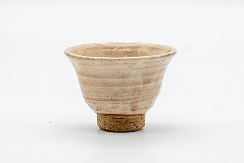 Japanese Teacup - Beige Milky Glazed Hagi-yaki Curved Yunomi - 100ml