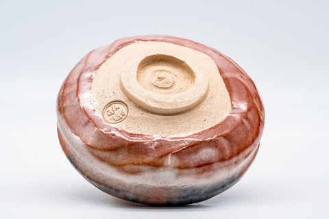 Japanese Matcha Bowl - 松楽窯 Shoraku Kiln - Red Aku-raku Badarai-gata Chawan - 150ml