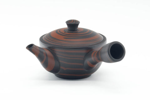Japanese Kyusu - Black Red Nerikomi Tokoname Teapot - 170ml