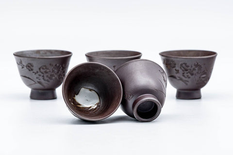 Japanese Tea Set - Miniature Banko-yaki Kyusu Teapot with 5 Guinomi Teacups