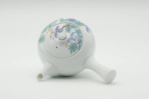 Japanese Kyusu - Floral White Porcelain Arita-yaki Teapot - 250ml