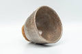 Japanese Teacup - Milky Grey Glazed Hagi-yaki Yunomi - 125ml - cup tilted to show the interior
