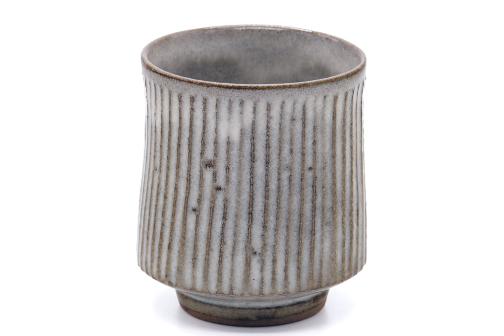 Japanese Teacup - Striped Grey Yunomi - 210ml