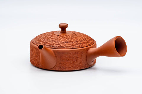 Flat Pine Bark Shudei Tokoname Teapot - 140ml