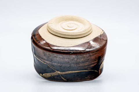 Japanese Matcha Bowl - Abstract Brown Mino-yaki Chawan - 300ml