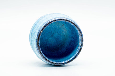 Japanese Teacup - Blue Shino Glazed Spiraling Guinomi - 60ml
