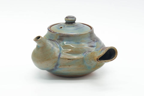 Japanese Kyusu - Green Purple Wabi Sabi Teapot - 290ml