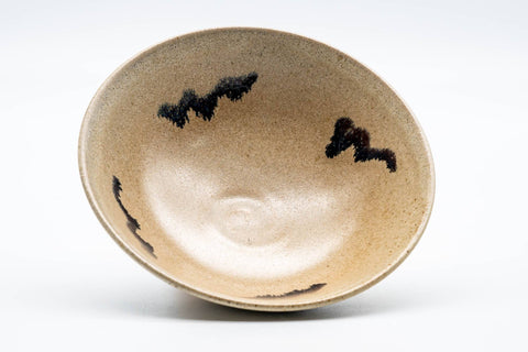 Japanese Matcha Bowl - Beige Squiggle Glazed Mino-yaki Summer Chawan - 100ml