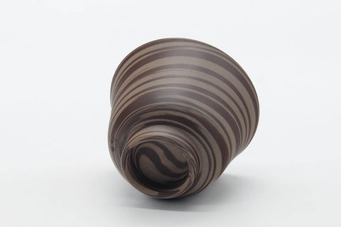 Japanese Teacup - Grey Nerikomi Tokoname Lidded Yunomi - 65ml