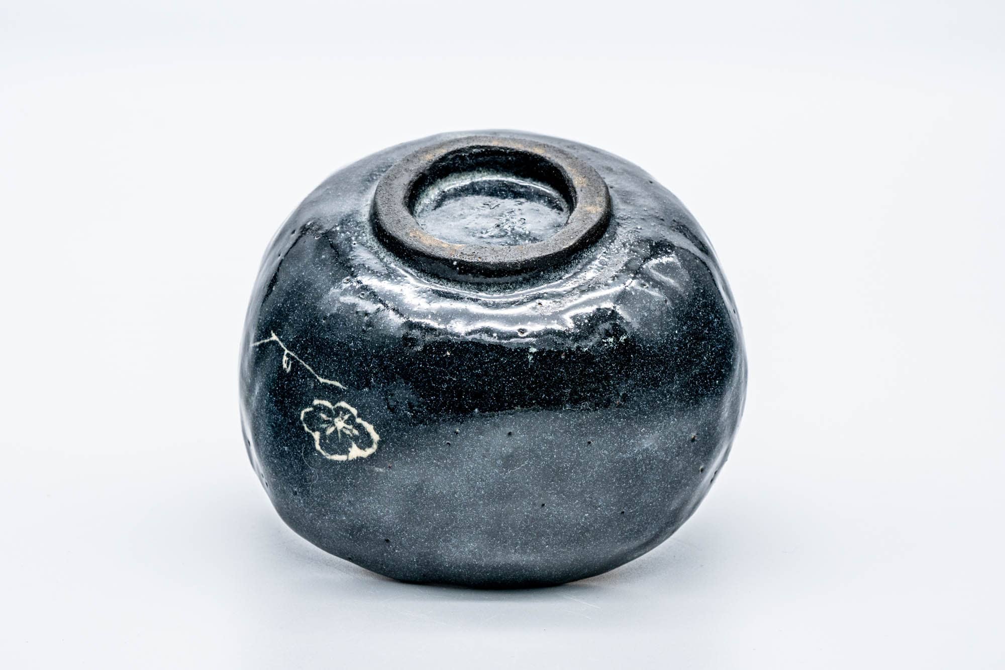 Abstract Hand-built Kuro-raku Chawan - Thumbnail 5