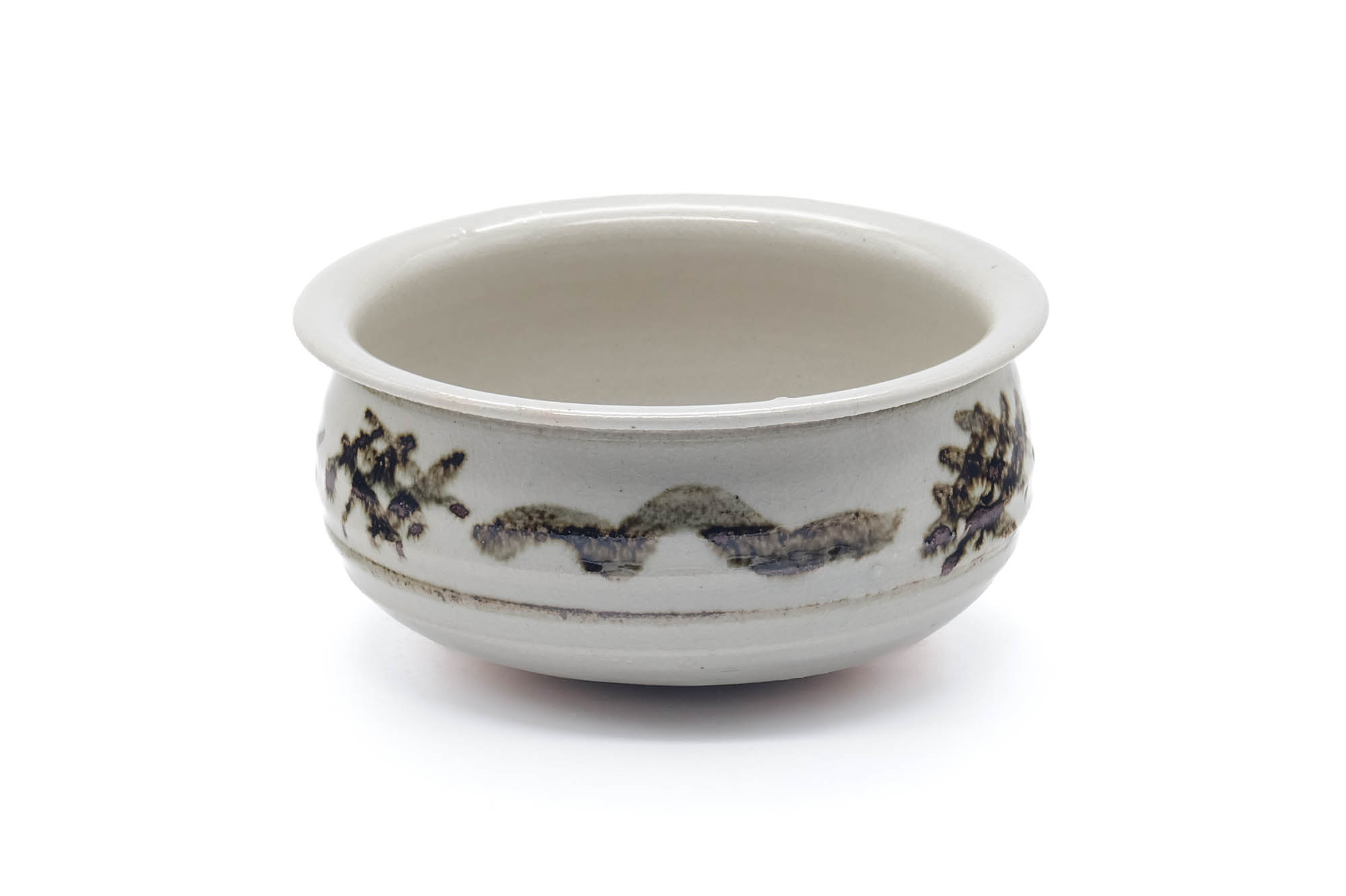 Japanese Kensui - Abstract White Glazed Water Bowl - 500ml