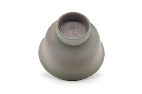 Japanese Teacup - Green Gradient Painted Egrets Arita-yaki Yunomi - 90ml