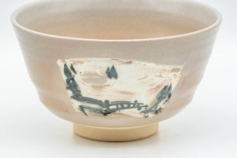 Japanese Matcha Bowl - Abstract Beige Pink Glazed Kyo-yaki Chawan - 300ml - Tezumi