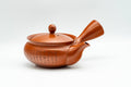 Tezumi — Japanese Kyusu - Collared Kanji Tokoname-yaki Debeso Teapot - 230ml — side view with the lid and side handle
