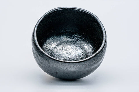 Japanese Matcha Bowl - Black Hand-Built Raku-yaki Chawan - 200ml