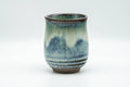 Tezumi — Japanese Teacup - Green White Hare's Fur Drip-Glazed Agano-yaki Yunomi - 175ml — front view