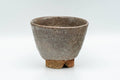 Japanese Teacup - Milky Grey Glazed Hagi-yaki Yunomi - 125ml - front view of the bowl-shaped teacup