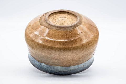Tezumi — Japanese Kensui - Large Beige White Glazed Hagi-yaki Water Bowl - 700ml — tipped to show the interior