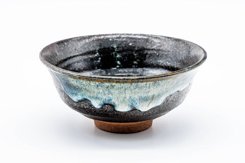 Japanese Matcha Bowl - Metallic Blue Drip-Glazed Chawan - 480ml