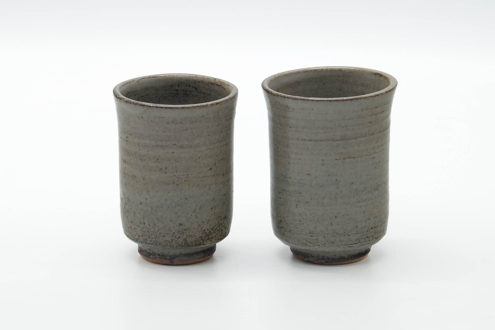 Japanese Teacups - Pair of Grey Glazed Meoto Yunomi - 120ml