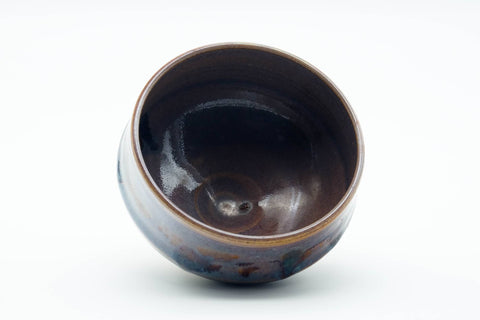 Tezumi — Japanese Matcha Bowl - Blue Purple Drip-Glazed Chawan - 300ml — three-quarter view