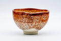 Tezumi — Japanese Matcha Bowl - 加富山窯 Toyama Kiln - Orange Shino Glazed Mino-yaki Chawan - 250ml — front view from another angle