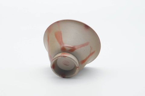 Tezumi — Japanese Teacup - Orange Hidasuki Rice Straw Bizen-yaki Yunomi - 160ml — top-down view of the interior
