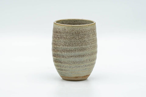 Japanese Teacup - Speckled Olive Green Spiraling Lidded Yunomi - 125ml - Tezumi