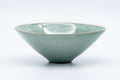 Tezumi — Korean Matcha Bowl - 이연휴/李連休 Yi Yeon-hyu - Unkaku Green Celadon Chawan - 150ml — front view from another angle