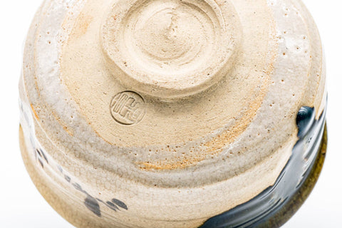 Japanese Matcha Bowl - 野田東山 Noda Touzan - 長曽窯 Nagaso Kiln - Ao-Oribe Chawan - 400ml