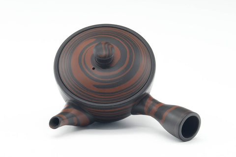 Japanese Kyusu - Black Red Nerikomi Tokoname Teapot - 170ml