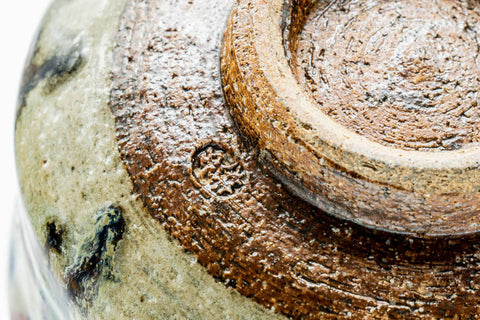 Japanese Matcha Bowl - Abstract Green Purple Drip-Glazed Chawan - 400ml