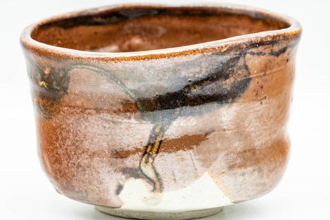 Japanese Matcha Bowl - Black Brown Glazed Undulating Wabi-Sabi Chawan - 250ml