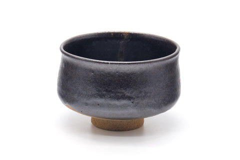 Japanese Matcha Bowl - 鳳山窯 Hōzan Kiln - Black Matte Aizu Hongō-yaki Chawan - 450ml