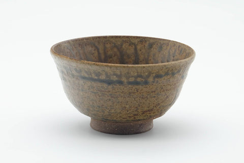 Japanese Matcha Bowl - Brown Green Mottled Drip-Glazed Chawan - 200ml