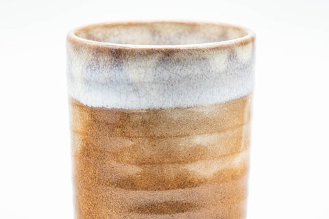 Japanese Teacup - Beige Brown White Glazed Hagi-yaki Yunomi - 140ml - Tezumi