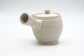 Tezumi — Japanese Kyusu - Wide Spout Beige Glazed Ceramic Teapot - 280ml — side view showing the spout