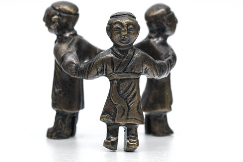 Japanese Futaoki - Bronze Mitsuningyō Lid Rest