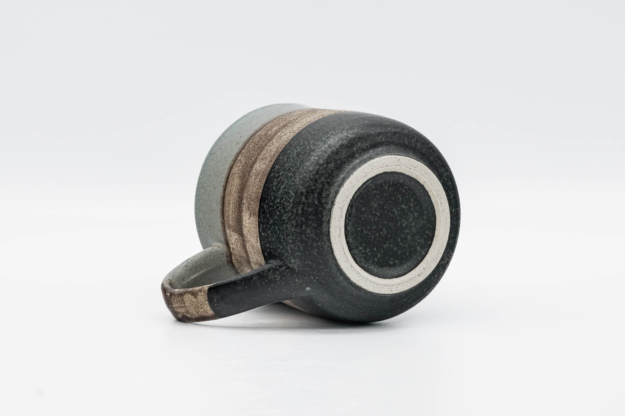 Grey Beige Black Striped Mino-yaki Mug - Thumbnail 5