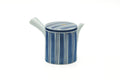 Tezumi — Japanese Tea Set - Blue White Arita Porcelain Kyusu Teapot with 5 Yunomi Teacups — the full set arranged together