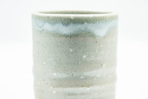 Japanese Teacup - Beige White Glazed Hagi-yaki Tsutsu-gata Yunomi - 140ml