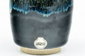 Tezumi — Japanese Teacup - Jet Black Blue Hare's Fur Drip-Glazed Yunomi - 150ml — inverted showing the foot ring