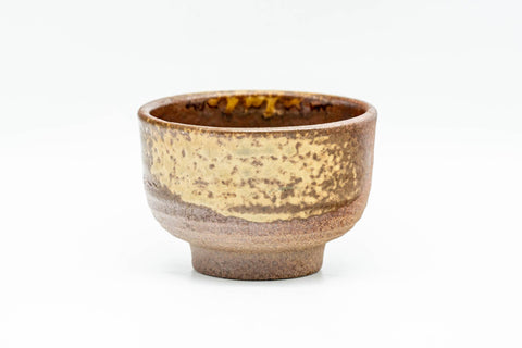 Japanese Teacup - Ash Glazed Shigaraki-yaki Guinomi - 50ml - side profile view
