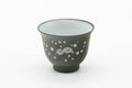 Tezumi — Japanese Teacup - Plum Blossom Ryokudei Tokoname White Inner-Glazed Yunomi - 60ml — front view