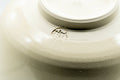 Close-up of the chawan underside foot with a maker's mark