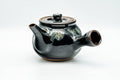 Tezumi — Japanese Kyusu - Jet Black Hare's Fur Drip-Glazed Do-ake Ceramic Filter Teapot - 340ml — top-down view of the lid