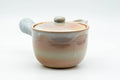 Tezumi — Japanese Kyusu - Beige Peach Glazed Hagi-yaki Do-ake Teapot - 320ml — side view showing the spout
