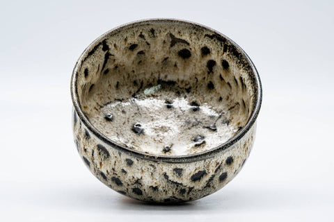 Tezumi — Japanese Matcha Bowl - Black Yellow Hare's Fur Glazed Chawan - 250ml — three-quarter view