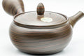 Japanese Kyusu - Hida Tosen Nerikomi Tokoname-yaki Teapot - 230ml - side view with the lid on